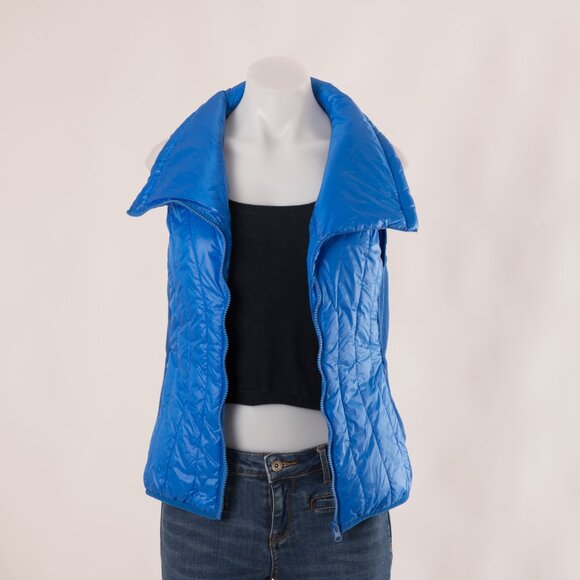 Objet d’Art Athletica Blue Quilted Puffer Vest Size US S - Picture 3 of 9